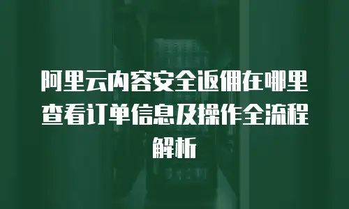 阿里云内容安全返佣在哪里查看订单信息及操作全流程解析