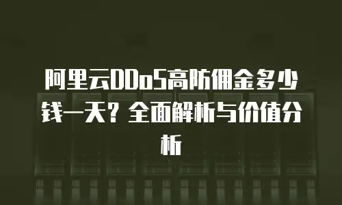 阿里云DDoS高防佣金多少钱一天？全面解析与价值分析