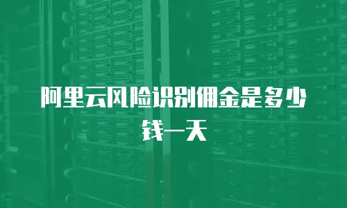 阿里云风险识别佣金是多少钱一天