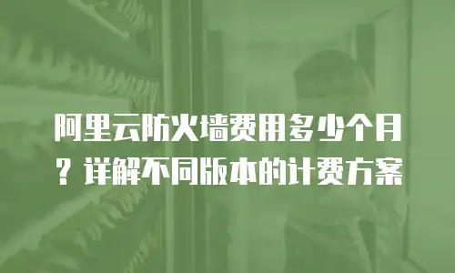阿里云防火墙费用多少个月？详解不同版本的计费方案