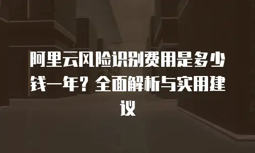 阿里云风险识别费用是多少钱一年？全面解析与实用建议