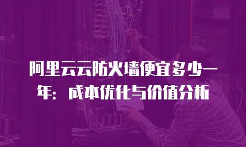 阿里云云防火墙便宜多少一年：成本优化与价值分析