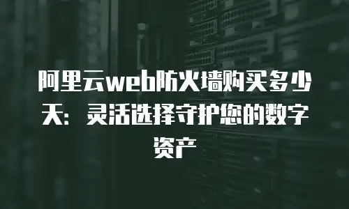 阿里云web防火墙购买多少天：灵活选择守护您的数字资产