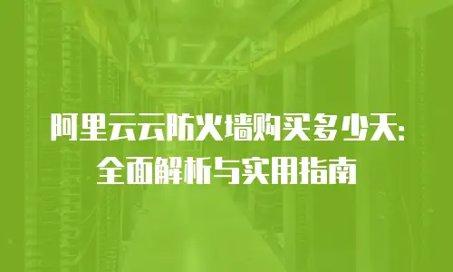 阿里云云防火墙购买多少天：全面解析与实用指南