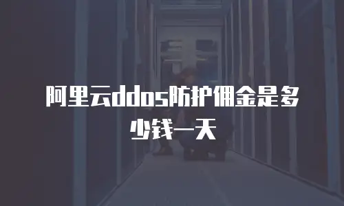 阿里云ddos防护佣金是多少钱一天