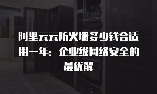 阿里云云防火墙多少钱合适用一年：企业级网络安全的最优解
