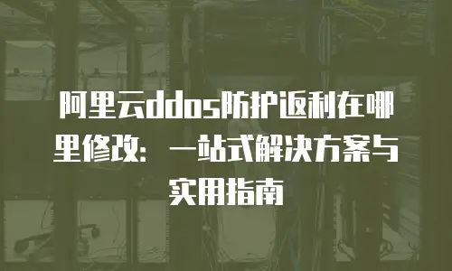 阿里云ddos防护返利在哪里修改：一站式解决方案与实用指南