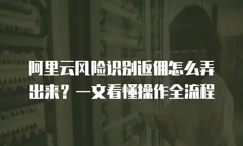阿里云风险识别返佣怎么弄出来？一文看懂操作全流程