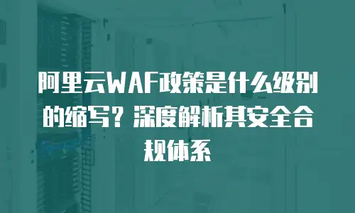 阿里云WAF政策是什么级别的缩写？深度解析其安全合规体系