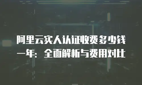 阿里云实人认证收费多少钱一年：全面解析与费用对比
