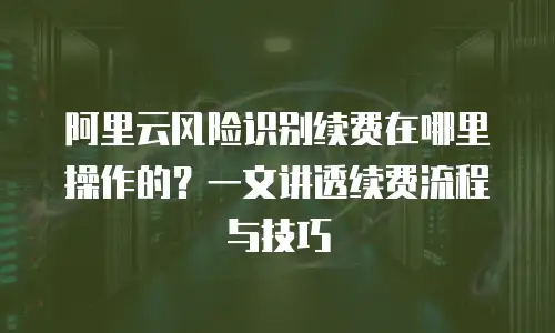 阿里云风险识别续费在哪里操作的？一文讲透续费流程与技巧