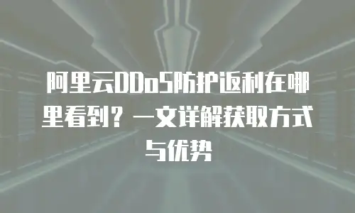 阿里云DDoS防护返利在哪里看到？一文详解获取方式与优势