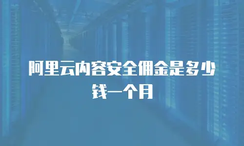 阿里云内容安全佣金是多少钱一个月