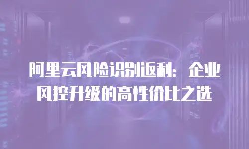 阿里云风险识别返利：企业风控升级的高性价比之选