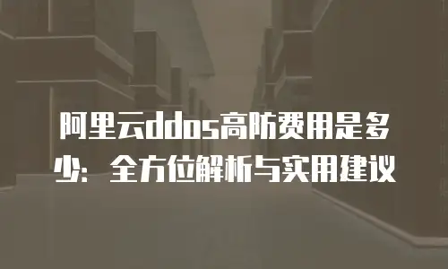 阿里云ddos高防费用是多少：全方位解析与实用建议