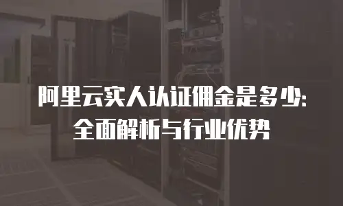 阿里云实人认证佣金是多少：全面解析与行业优势