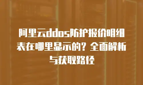 阿里云ddos防护报价明细表在哪里显示的？全面解析与获取路径