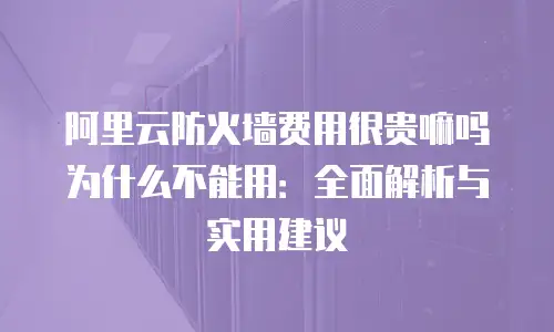 阿里云防火墙费用很贵嘛吗为什么不能用：全面解析与实用建议