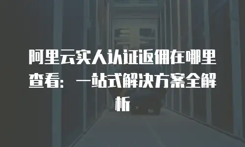 阿里云实人认证返佣在哪里查看：一站式解决方案全解析