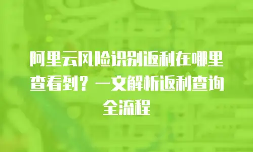 阿里云风险识别返利在哪里查看到？一文解析返利查询全流程