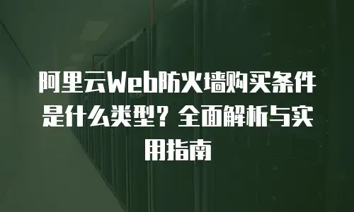 阿里云Web防火墙购买条件是什么类型？全面解析与实用指南