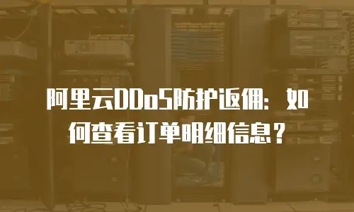 阿里云DDoS防护返佣：如何查看订单明细信息？