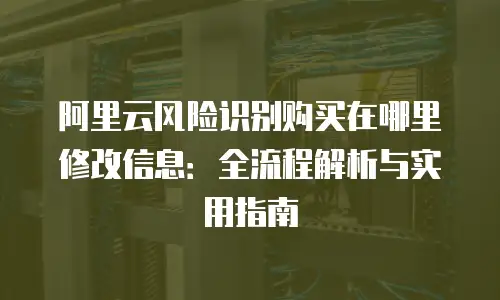 阿里云风险识别购买在哪里修改信息：全流程解析与实用指南