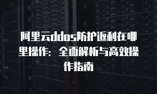 阿里云ddos防护返利在哪里操作：全面解析与高效操作指南