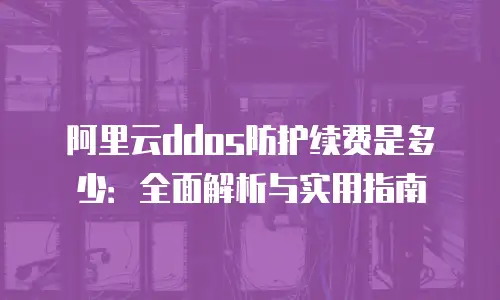阿里云ddos防护续费是多少：全面解析与实用指南