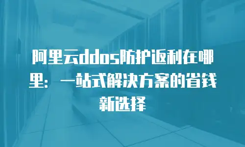 阿里云ddos防护返利在哪里：一站式解决方案的省钱新选择