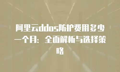 阿里云ddos防护费用多少一个月：全面解析与选择策略