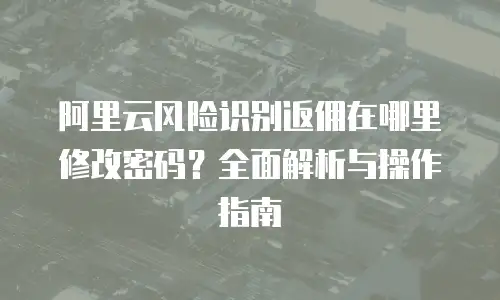 阿里云风险识别返佣在哪里修改密码？全面解析与操作指南