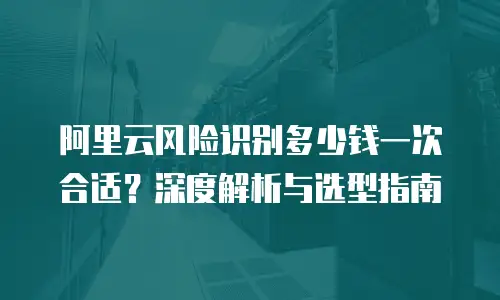 阿里云风险识别多少钱一次合适？深度解析与选型指南