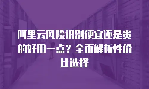 阿里云风险识别便宜还是贵的好用一点？全面解析性价比选择