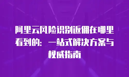 阿里云风险识别返佣在哪里看到的：一站式解决方案与权威指南