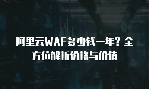 阿里云WAF多少钱一年？全方位解析价格与价值