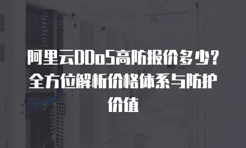 阿里云DDoS高防报价多少？全方位解析价格体系与防护价值