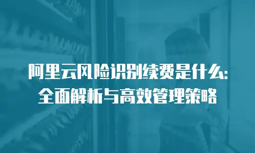 阿里云风险识别续费是什么：全面解析与高效管理策略
