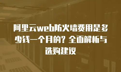 阿里云web防火墙费用是多少钱一个月的？全面解析与选购建议