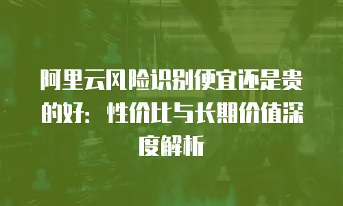 阿里云风险识别便宜还是贵的好：性价比与长期价值深度解析