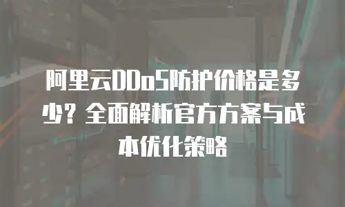 阿里云DDoS防护价格是多少？全面解析官方方案与成本优化策略