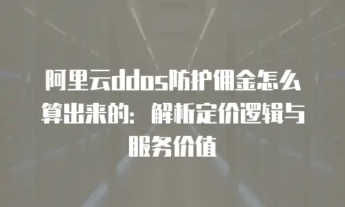 阿里云ddos防护佣金怎么算出来的：解析定价逻辑与服务价值