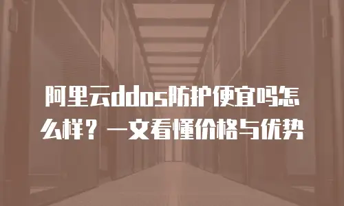 阿里云ddos防护便宜吗怎么样？一文看懂价格与优势