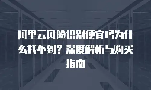 阿里云风险识别便宜吗为什么找不到？深度解析与购买指南