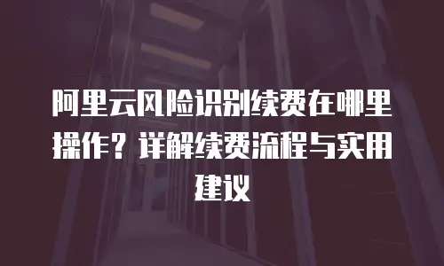 阿里云风险识别续费在哪里操作？详解续费流程与实用建议