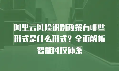 阿里云风险识别政策有哪些形式是什么形式？全面解析智能风控体系