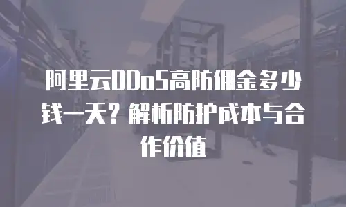 阿里云DDoS高防佣金多少钱一天？解析防护成本与合作价值