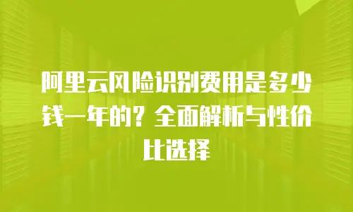 阿里云风险识别费用是多少钱一年的？全面解析与性价比选择