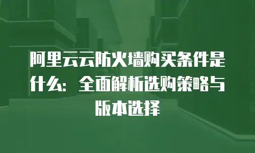 阿里云云防火墙购买条件是什么：全面解析选购策略与版本选择