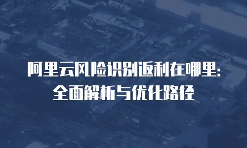 阿里云风险识别返利在哪里：全面解析与优化路径